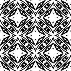  floral seamless pattern background.Geometric ornament for wallpapers and backgrounds. Black and white pattern.