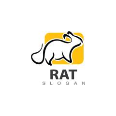 Rat line unique animal logo icon designs template vector