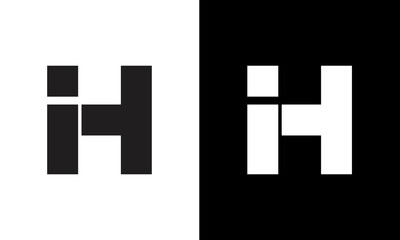 Fototapeta premium initial letter HI logo design on luxury background. IH icon logo design. HI elegant and Professional letter icon design on background. H I HI IH