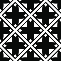  floral seamless pattern background.Geometric ornament for wallpapers and backgrounds. Black and white pattern.