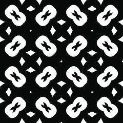  floral seamless pattern background.Geometric ornament for wallpapers and backgrounds. Black and white pattern.