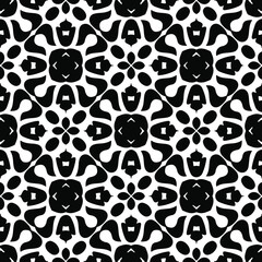  floral seamless pattern background.Geometric ornament for wallpapers and backgrounds. Black and white pattern.