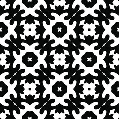  floral seamless pattern background.Geometric ornament for wallpapers and backgrounds. Black and white pattern.