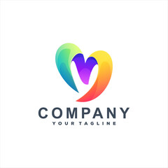 letter m gradient logo design