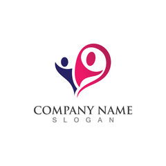 Creative Love and Care Logo Design inspiration Template
