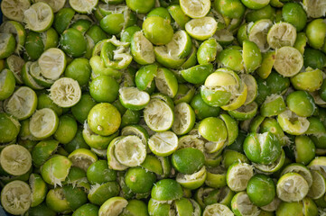 Half cut Lemon and Lime peel used