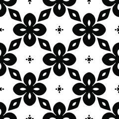 floral seamless pattern background.Geometric ornament for wallpapers and backgrounds. Black and white 

pattern.