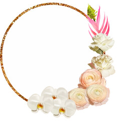 Frame Flowers Invitations Wedding Banner Sale Rose Orchid Ranunculus Palm