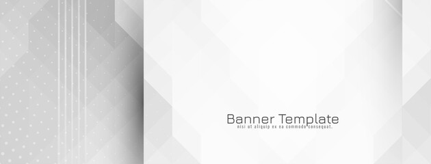Bright geometric gray and white trendy banner design