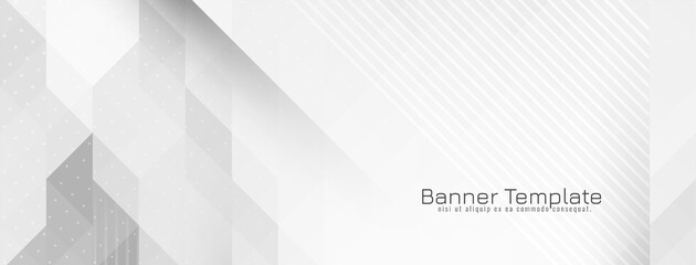 Obraz premium Futuristic gray and white crsytal mosaic geometric banner