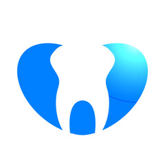 heart shaped vector icon with tooth