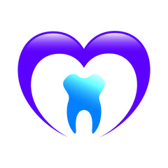 tooth with heart vector icon