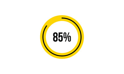 Circle Percentage Diagrams Showing 85% Ready-to-use for web Design, user interface (UI) or Infographic - Indicator with Black