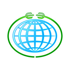 isolated trident vector icon with globe