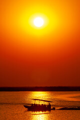 sunset cruise at Chobe river Botswana