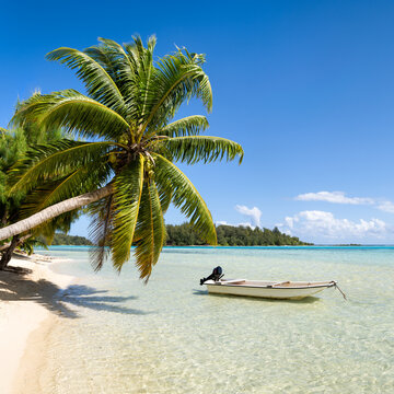 Summer vacation on a tropical island in the South Seas, Bora Bora, French Polynesia