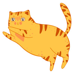 Cute cartoon fat vector cat