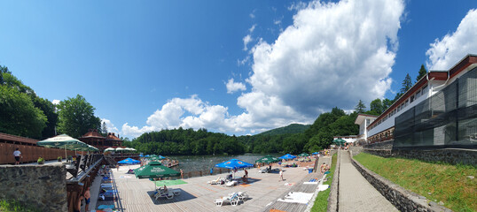 Ursu Lake from Sovata resort - Romania
 It is a heliothermal lake with therapeutic properties