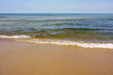 The calm sea. Turquoise seascape. Sea smoothness.