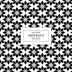Abstract geometric seamless pattern with black flower background. Banners design, and web, internet ads. Vector monochrome backgrounds..