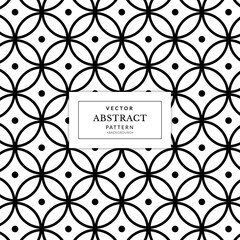Abstract geometric seamless pattern with black circle background. Banners design, and web, internet ads, dot, banner, brochure. Vector monochrome backgrounds.