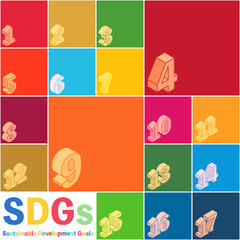 SDGs、開発目標の指定色ポスター