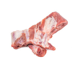 Large piece Raw meat pork spare rib isolated on white background.food concept for advertising