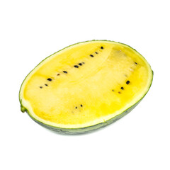 Delicious ripe watermelon (Citrullus lanatus) isolated on white background.concept of fresh fruit in the tropical.