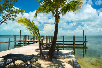 Boat dock along the beautiful Florida Keys