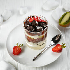 Tiramisu dessert. on a white background
