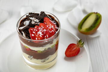 Tiramisu dessert. on a white background
