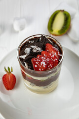 Tiramisu dessert. on a white background
