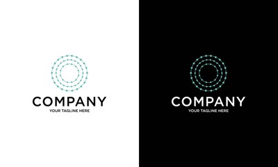 Letter O logotype blue, Technology and digital abstract dot connection logo vector