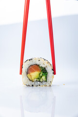 Japanese cuisine. Rolls on a white background
