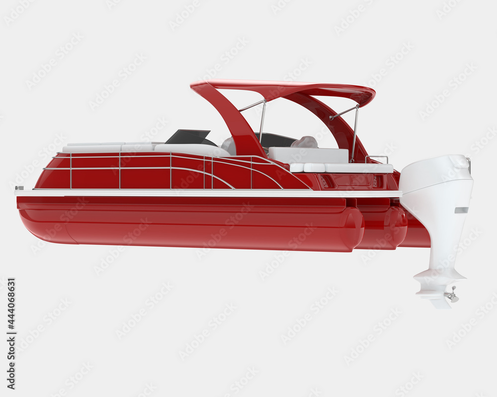 Wall mural Small boat isolated on background. 3d rendering - illustration