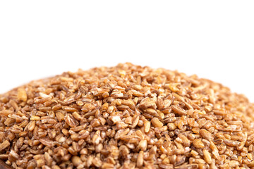 Pile of Bulgar Wheat Isolated on a White Background