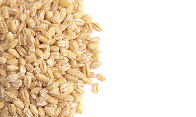 Pile of Barley Wheat Isolated on a White Background