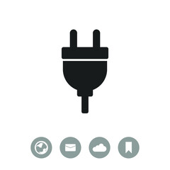 Electric plug vector icon.