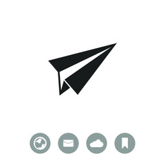 Paper airplane vector icon.