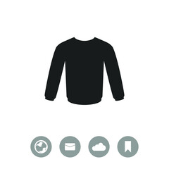 Men's hooded sweatshirt vector icon. Raglan icon.