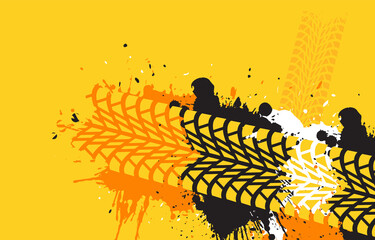 Abstract tire track splatter background