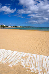 Santa Maria beach with crystal clear water and soft sand. Paros island, Cyclades, Greece