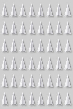 Pattern of origami paperplanes in rows