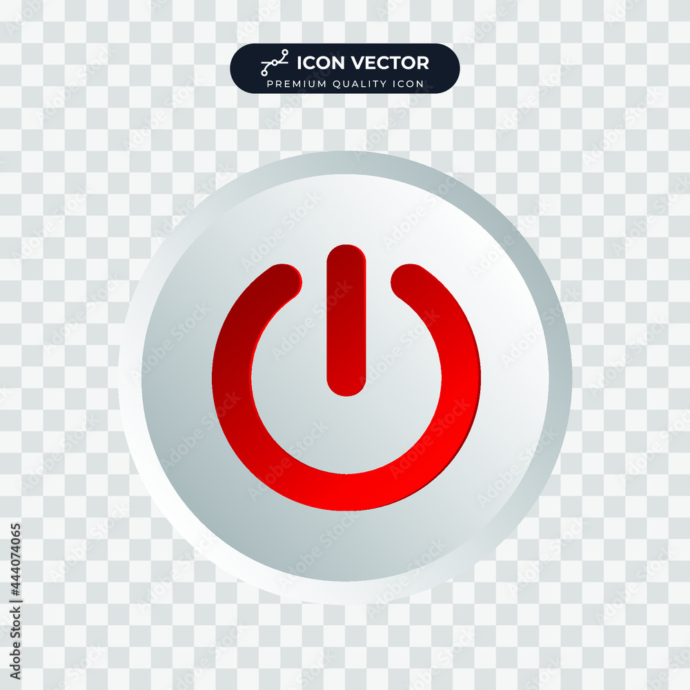 Poster power button shutdown icon symbol template for graphic and web design collection logo vector illustr
