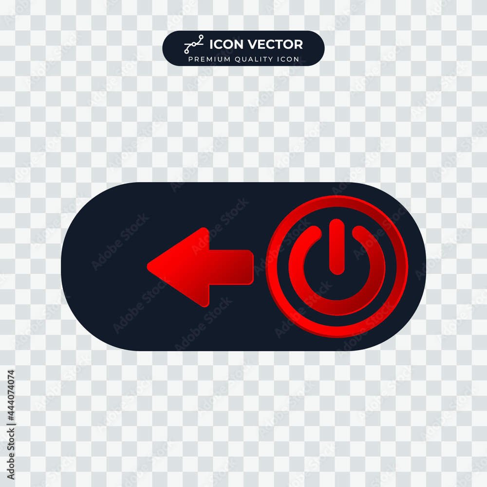 Poster power button shutdown icon symbol template for graphic and web design collection logo vector illustr