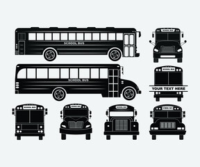 School Bus Printable Vector Illustration. School Bus Illustration of school kids riding. school bus transportation education Vector, symbol, logo, icon