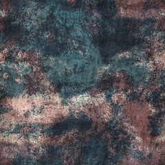 Seamless blue pink cream and navy surface pattern. High quality illustration. Overlaid and multiplied distressed and grungy worn abstract design for print. Detailed artistic repeat tile swatch.