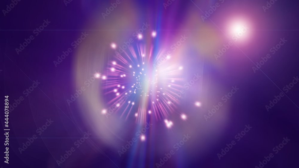 Poster colorful galaxy abstractipn with bright rays, 3d rendering background, computer generated backdrop