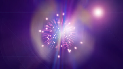 Colorful galaxy abstractipn with bright rays, 3d rendering background, computer generated backdrop