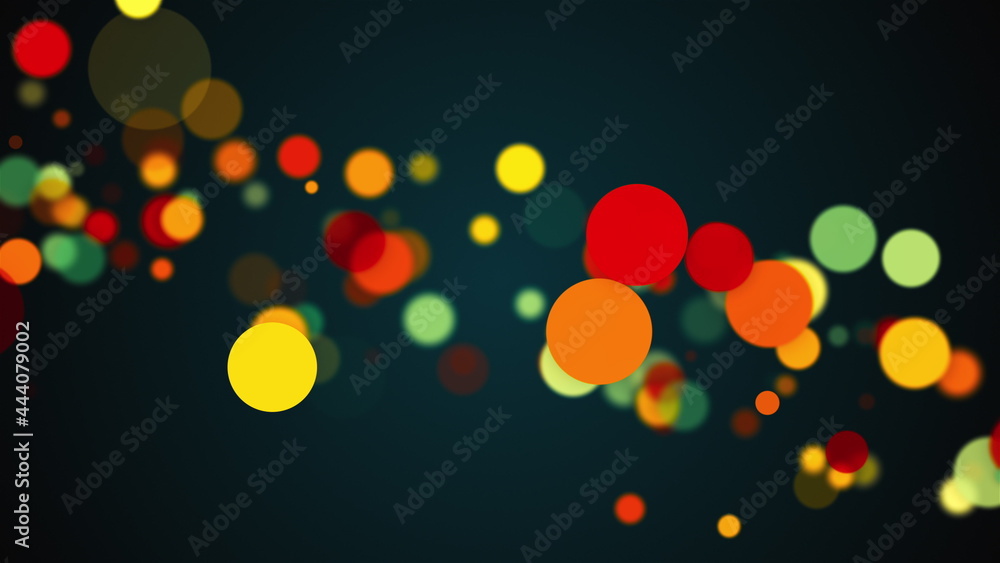 Poster abstract backdrop with colorful transparent circles, spheres and particles. computer generated 3d re